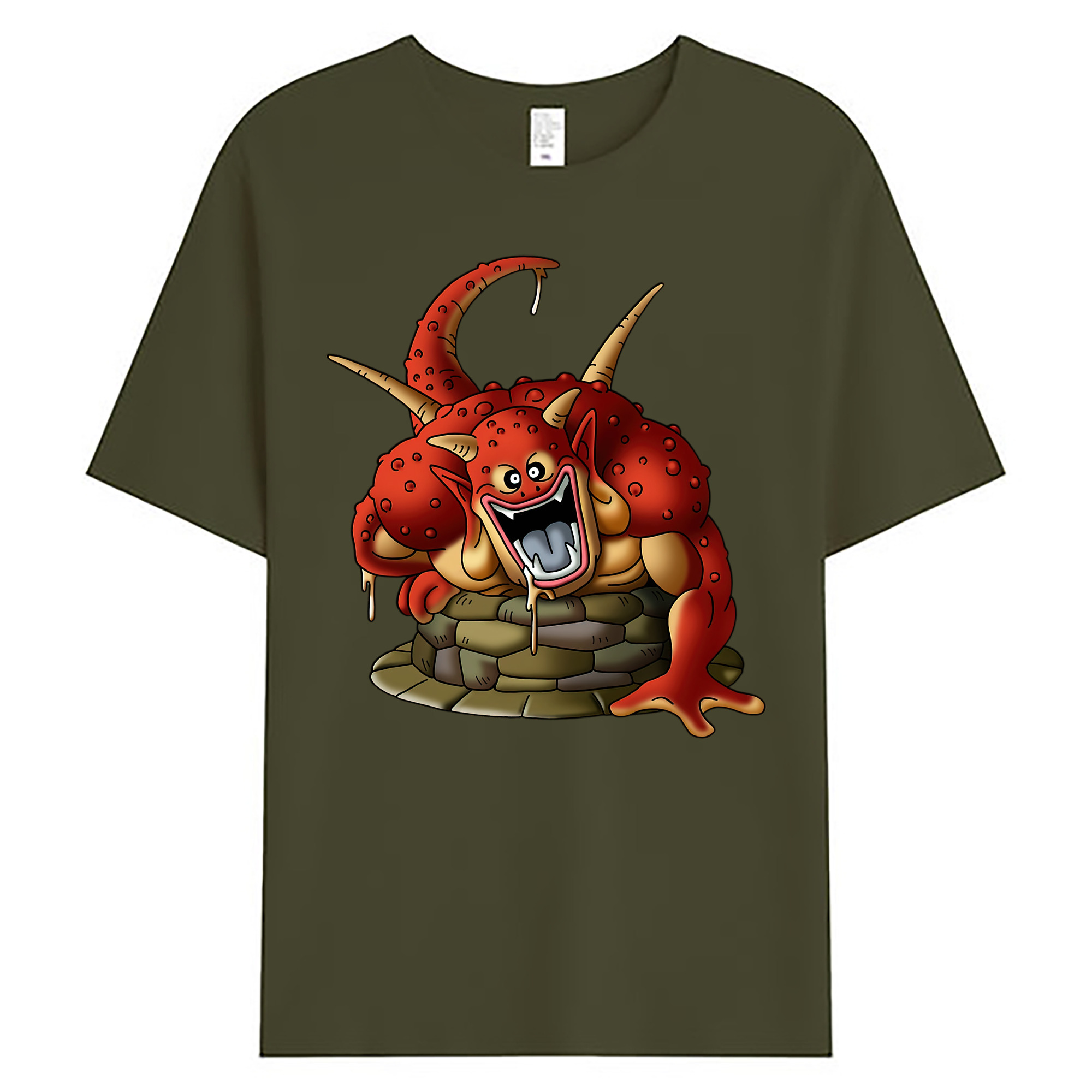 （画像用） ドラゴンクエスト Doragon Kuesuto Dragon Quest 綿100％ メンズ半袖Tシャツ｜肌触りやわらか＆通気性